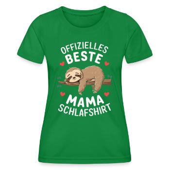 Faultier Faultiere Tier Schlafen Faul - Frauen Funktions-T-Shirt - Kelly Green - Vorne - AI Model Female 172 dark (172cm)
