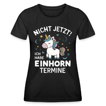 Einhorn Einhörner Fabelwesen Mystisch - Frauen Funktions-T-Shirt - Schwarz - Vorne - AI Model Female 172 light (172cm)