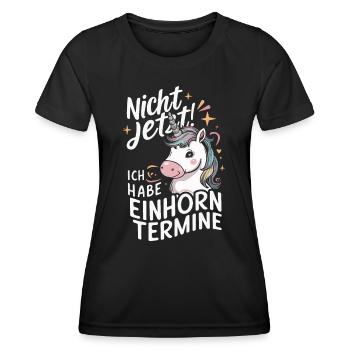 Einhorn Einhörner Fabelwesen Mystisch - Frauen Funktions-T-Shirt - Schwarz - Vorne - AI Model Female 172 light (172cm)