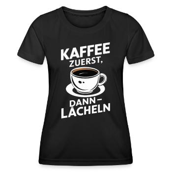 Coffee Coffee Coffee Drinkers Coffee Lovers - Women's Functional T-Shirt - black - Front - AI Model Female 172 light (172cm)