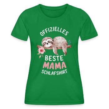 Faultier Faultiere Tier Schlafen Faul - Frauen Funktions-T-Shirt - Kelly Green - Vorne - AI Model Female 172 dark (172cm)