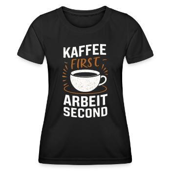 Coffee Coffee Coffee Drinkers Coffee Lovers - Women's Functional T-Shirt - black - Front - AI Model Female 172 light (172cm)