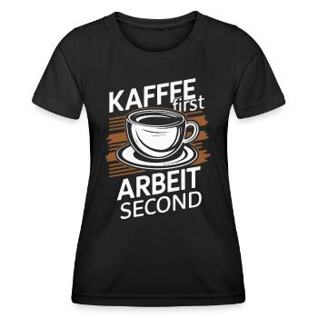 Coffee Coffee Coffee Drinkers Coffee Lovers - Women's Functional T-Shirt - black - Front - AI Model Female 172 light (172cm)