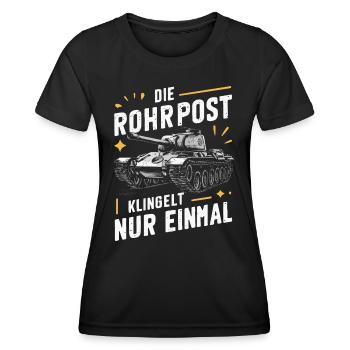 Panzer Kampfpanzer Panzerkampfwagen Panzerfahrer - Frauen Funktions-T-Shirt - Schwarz - Vorne - AI Model Female 172 light (172cm)