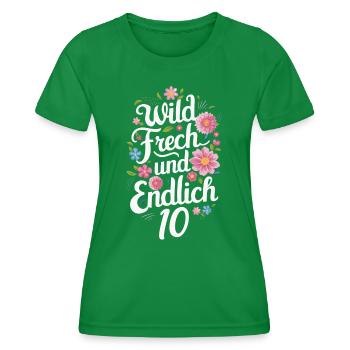 Geburtstagsgeschenk 10 Jahre Kindergeburtstag - Frauen Funktions-T-Shirt - Kelly Green - Vorne - AI Model Female 172 dark (172cm)