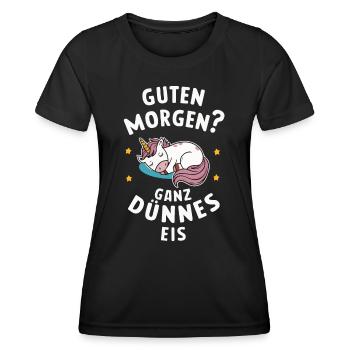 Einhorn Einhörner Fabelwesen Mystisch - Frauen Funktions-T-Shirt - Schwarz - Vorne - AI Model Female 172 light (172cm)