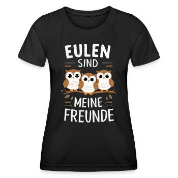 oiseau de nuit hibou hibou oiseau - T-shirt sport Femme - noir - Devant - AI Model Female 172 light (172cm)