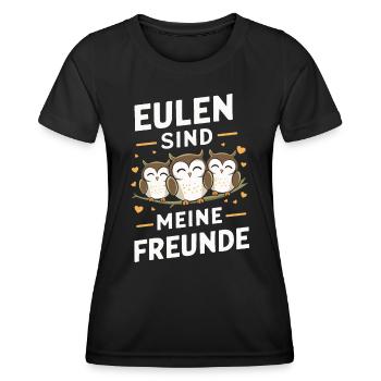 oiseau de nuit hibou hibou oiseau - T-shirt sport Femme - noir - Devant - AI Model Female 172 light (172cm)