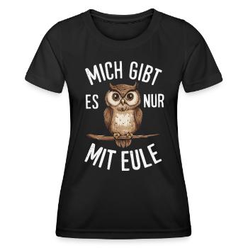 oiseau de nuit hibou hibou oiseau - T-shirt sport Femme - noir - Devant - AI Model Female 172 light (172cm)