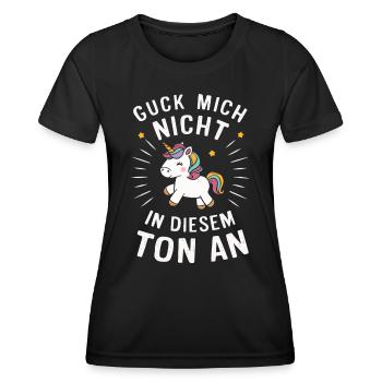 Einhorn Einhörner Fabelwesen Mystisch - Frauen Funktions-T-Shirt - Schwarz - Vorne - AI Model Female 172 light (172cm)
