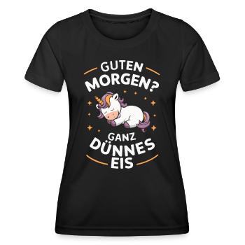 Einhorn Einhörner Fabelwesen Mystisch - Frauen Funktions-T-Shirt - Schwarz - Vorne - AI Model Female 172 light (172cm)