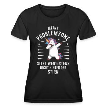 Einhorn Einhörner Fabelwesen Mystisch - Frauen Funktions-T-Shirt - Schwarz - Vorne - AI Model Female 172 light (172cm)