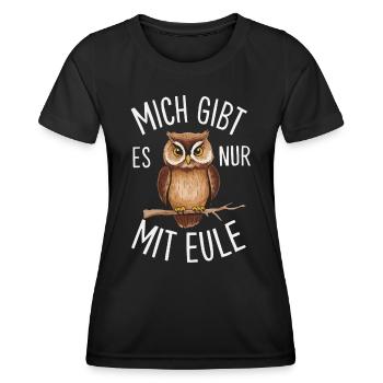 oiseau de nuit hibou hibou oiseau - T-shirt sport Femme - noir - Devant - AI Model Female 172 light (172cm)