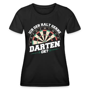 Darts Darts Darts Players Darts - Women's Functional T-Shirt - black - Front - AI Model Female 172 light (172cm)