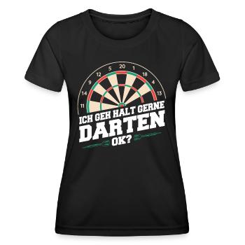 Darts Darts Darts Players Darts - Women's Functional T-Shirt - black - Front - AI Model Female 172 light (172cm)