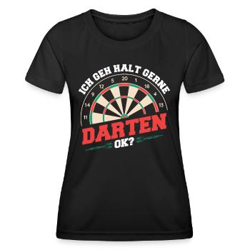 Darts Darts Darts Players Darts - Women's Functional T-Shirt - black - Front - AI Model Female 172 light (172cm)