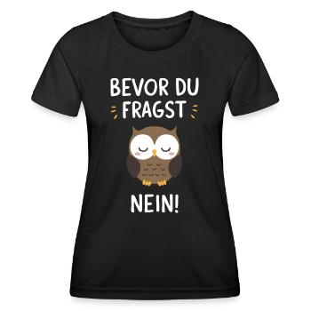 oiseau de nuit hibou hibou oiseau - T-shirt sport Femme - noir - Devant - AI Model Female 172 light (172cm)