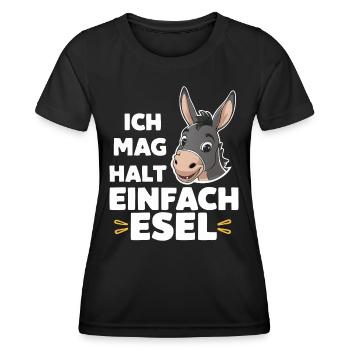 Esel Eselchen Maultier Muli - Frauen Funktions-T-Shirt - Schwarz - Vorne - AI Model Female 172 light (172cm)