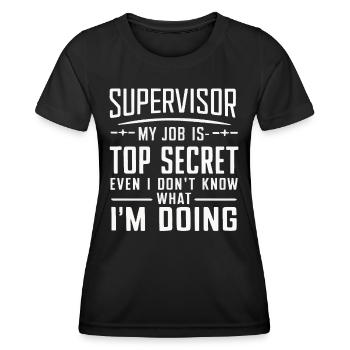 Profession de superviseur - T-shirt sport Femme - noir - Devant - AI Model Female 172 light (172cm)