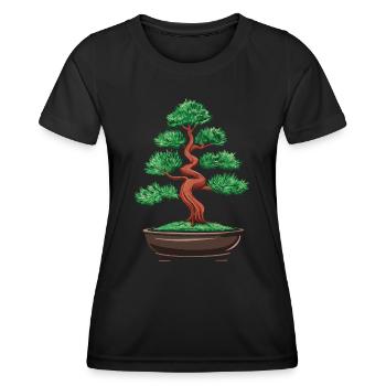 Bonsai Baum Japanisch Bonsai - Frauen Funktions-T-Shirt - Schwarz - Vorne - AI Model Female 172 light (172cm)