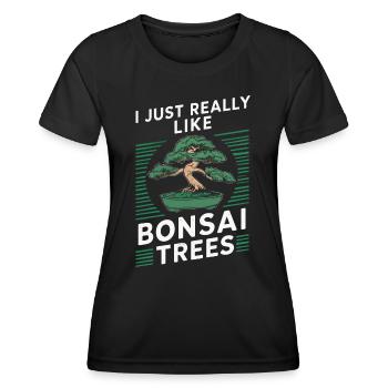 Bonsai Baum Japanisch Bonsai - Frauen Funktions-T-Shirt - Schwarz - Vorne - AI Model Female 172 light (172cm)