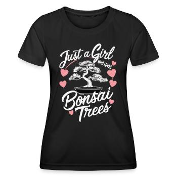 Bonsai Baum Japanisch Bonsai - Frauen Funktions-T-Shirt - Schwarz - Vorne - AI Model Female 172 light (172cm)