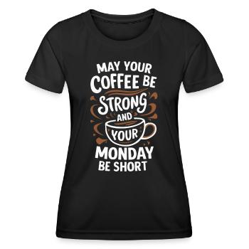 Kaffee Kaffees Trinker - Frauen Funktions-T-Shirt - Schwarz - Vorne - AI Model Female 172 light (172cm)