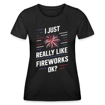 Pyrotechniker Feuerwerk Pyrotechnik - Frauen Funktions-T-Shirt - Schwarz - Vorne - AI Model Female 172 light (172cm)