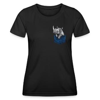 Rhinocéros Rhinocéros - T-shirt sport Femme - noir - Devant - AI Model Female 172 light (172cm)