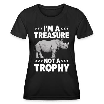 Rhinocéros Rhinocéros - T-shirt sport Femme - noir - Devant - AI Model Female 172 light (172cm)