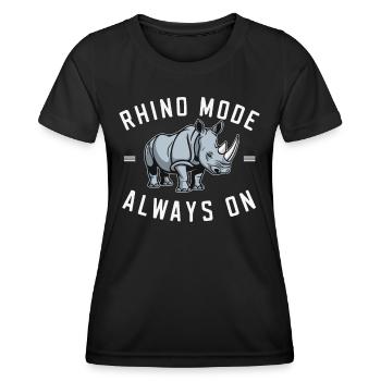 Rhinocéros Rhinocéros - T-shirt sport Femme - noir - Devant - AI Model Female 172 light (172cm)