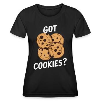 Cookies Cookie Keks Kekse Schokolade - Frauen Funktions-T-Shirt - Schwarz - Vorne - AI Model Female 172 light (172cm)