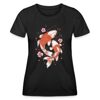 Koi Poisson Carpe Japon Chine Poisson - T-shirt sport Femme - noir - Devant - AI Model Female 172 light (172cm)