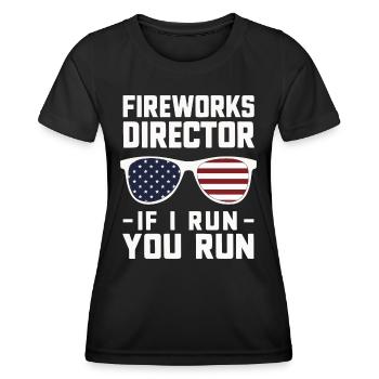 Pyrotechniker Feuerwerk Pyrotechnik - Frauen Funktions-T-Shirt - Schwarz - Vorne - AI Model Female 172 light (172cm)