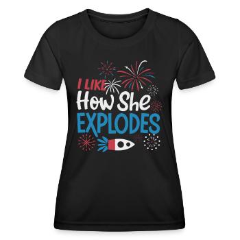 Pyrotechnics Fireworks Pyrotechnics - Women's Functional T-Shirt - black - Front - AI Model Female 172 light (172cm)