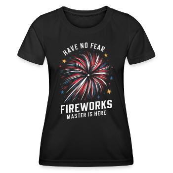 Pyrotechniker Feuerwerk Pyrotechnik - Frauen Funktions-T-Shirt - Schwarz - Vorne - AI Model Female 172 light (172cm)