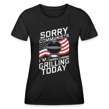 Grill Grillen Griller BBQ Barbecue - Frauen Funktions-T-Shirt - Schwarz - Vorne - AI Model Female 172 light (172cm)