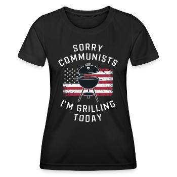 Grill Grillen Griller BBQ Barbecue - Frauen Funktions-T-Shirt - Schwarz - Vorne - AI Model Female 172 light (172cm)
