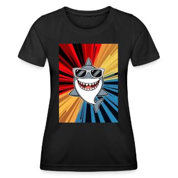 requin océan tigre requin animal poisson - T-shirt sport Femme - noir - Devant - AI Model Female 172 light (172cm)