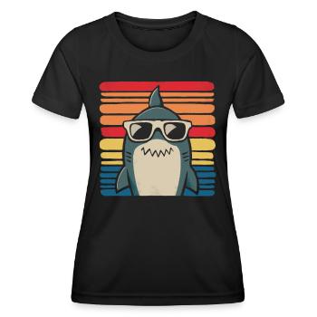 requin océan tigre requin animal poisson - T-shirt sport Femme - noir - Devant - AI Model Female 172 light (172cm)