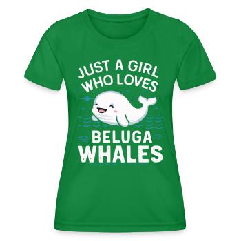 Béluga Océan Bélugas Baleines - T-shirt sport Femme - vert - Devant - AI Model Female 172 dark (172cm)