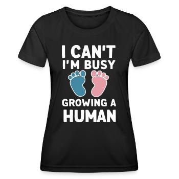 Grossesse Grossesse Accouchement - T-shirt sport Femme - noir - Devant - AI Model Female 172 light (172cm)
