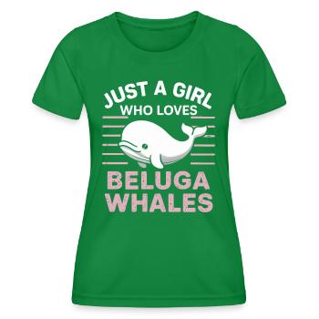 Béluga Océan Bélugas Baleines - T-shirt sport Femme - vert - Devant - AI Model Female 172 dark (172cm)