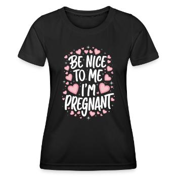 Grossesse Grossesse Accouchement - T-shirt sport Femme - noir - Devant - AI Model Female 172 light (172cm)