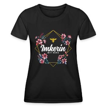 Imkerin mit Herz - Frauen Funktions-T-Shirt - Schwarz - Vorne - AI Model Female 172 light (172cm)