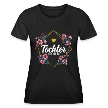 Tochter mit Herz - Frauen Funktions-T-Shirt - Schwarz - Vorne - AI Model Female 172 light (172cm)