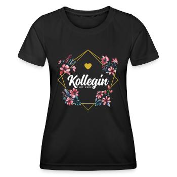 Kollegin mit Herz - Frauen Funktions-T-Shirt - Schwarz - Vorne - AI Model Female 172 light (172cm)