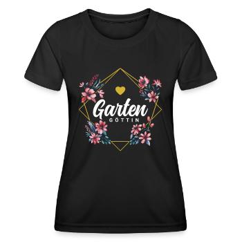 Garten Göttin - Frauen Funktions-T-Shirt - Schwarz - Vorne - AI Model Female 172 light (172cm)
