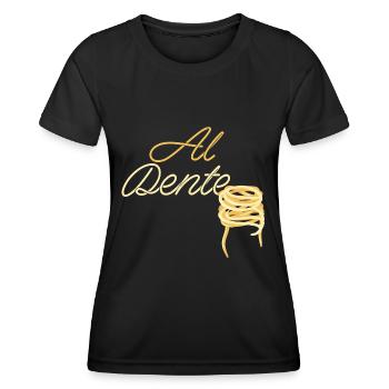 Al Dente Funny Noodle Pasta Spaghetti Foodlie - Women's Functional T-Shirt - black - Front - AI Model Female 172 light (172cm)