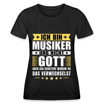 Ich bin Musiker und nicht Gott - Frauen Funktions-T-Shirt - Schwarz - Vorne - AI Model Female 172 light (172cm)